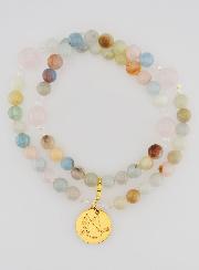 Terço Morganite & Quartzo Rosa - Pomba da Paz