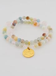 Terço Morganite & Quartzo Rosa - Pomba da Paz