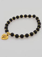 Pulseira Pedra Natural - Turmalina & Árvore da Vida
