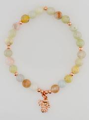 Pulseira Pedra Natural - Morganite & Anjo da Guarda