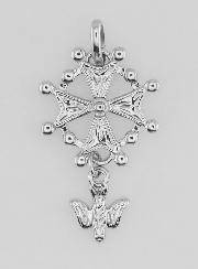 Colgante Cruz Hugonote con el Espíritu Santo - Plata