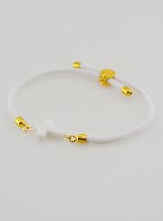 Pulsera religiosa con cruz - Blanca