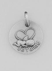 Medalha de Batismo em Prata - Amo-te