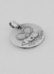 Medalha de Batismo em Prata - Amo-te
