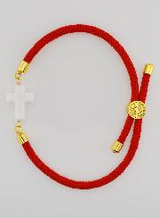 Pulsera religiosa con cruz - Roja