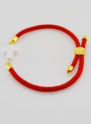 Pulsera religiosa con cruz - Roja