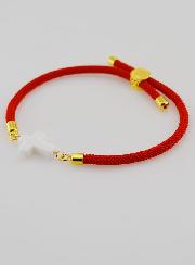 Pulsera religiosa con cruz - Roja