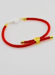 Pulsera religiosa con cruz - Roja