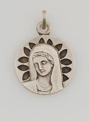 Medalha Virgem com Pétalas em Prata - 16mm