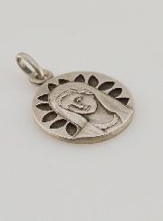 Medalha Virgem com Pétalas em Prata - 16mm
