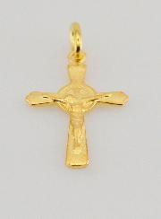Colgante de la Cruz de San Benito Chapado en Oro - 22 mm