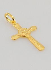 Colgante de la Cruz de San Benito Chapado en Oro - 22 mm