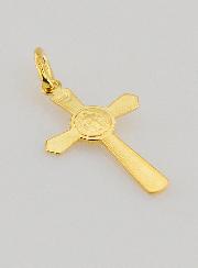 Colgante de la Cruz de San Benito Chapado en Oro - 22 mm