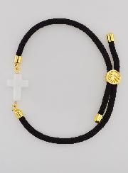 Pulseira Religiosa Com Cruz - Preta