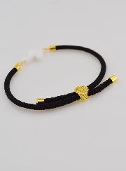 Pulseira Religiosa Com Cruz - Preta