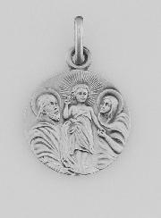 Medalha Sagrada Família em Prata - 17mm