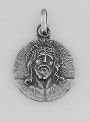 Medalha Santa Face de Cristo em Prata - 17mm