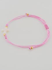 Pulsera con cruz - Rosa