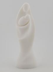 Estátua Virgem com o Menino em Alabastro - 12cm