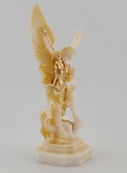 Estatua de San Miguel en alabastro pintado - 12 cm