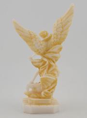 Estatua de San Miguel en alabastro pintado - 12 cm