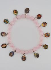 Pulseira dos 12 Santos - Pedra Rosa