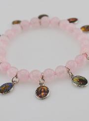 Pulseira dos 12 Santos - Pedra Rosa