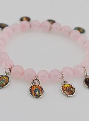 Pulseira dos 12 Santos - Pedra Rosa
