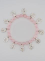 Pulseira dos 12 Santos - Pedra Rosa