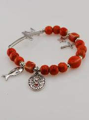 Pulseira Elástica em Cerâmica - Sagrado Coração de Jesus