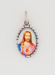 Medalla con borde trenzado de 15 mm - Sagrado Corazón de Jesús