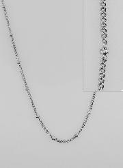 Corrente Prateada Malha Grumet Bolinhas - 50cm