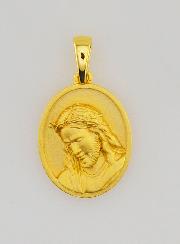 Medalha de Jesus em Prata Dourada 18k - 16mm