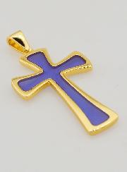 Pingente Cruz 4cm - Roxo