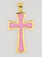 Pingente Cruz 4cm - Rosa