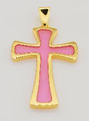 Pingente Cruz 4cm - Rosa