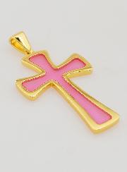 Pingente Cruz 4cm - Rosa