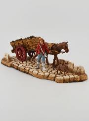 Figura de leñador con su carreta - altura de 6 cm