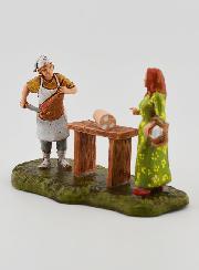Figura de charcutero y clienta - 6cm