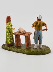 Figura de charcutero y clienta - 6cm