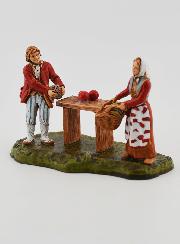 Figura de vendedor de productos frescos y clienta - 6cm