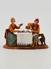Figuras de pareja sentadas en la mesa - 6 cm