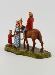 Figura de hombre a caballo y familia - 6 cm