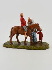 Figura de hombre a caballo y familia - 6 cm