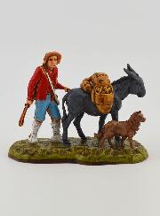 Figura de hombre con su mula - 6 cm