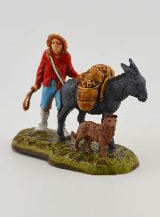 Figura de hombre con su mula - 6 cm