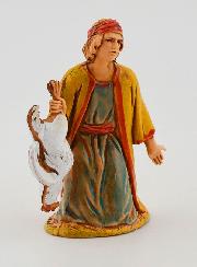 Figura de hombre con un pollo - 6 cm