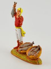Figura de vendedor de pescado - 6 cm