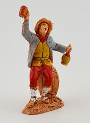 Figura de belén «Bebedor de vino sobre barril» - 6 cm