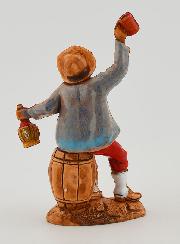Figura de belén «Bebedor de vino sobre barril» - 6 cm